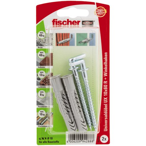 FISCHER Universaldübel UX WH K 10x60 mm 2 Stk.