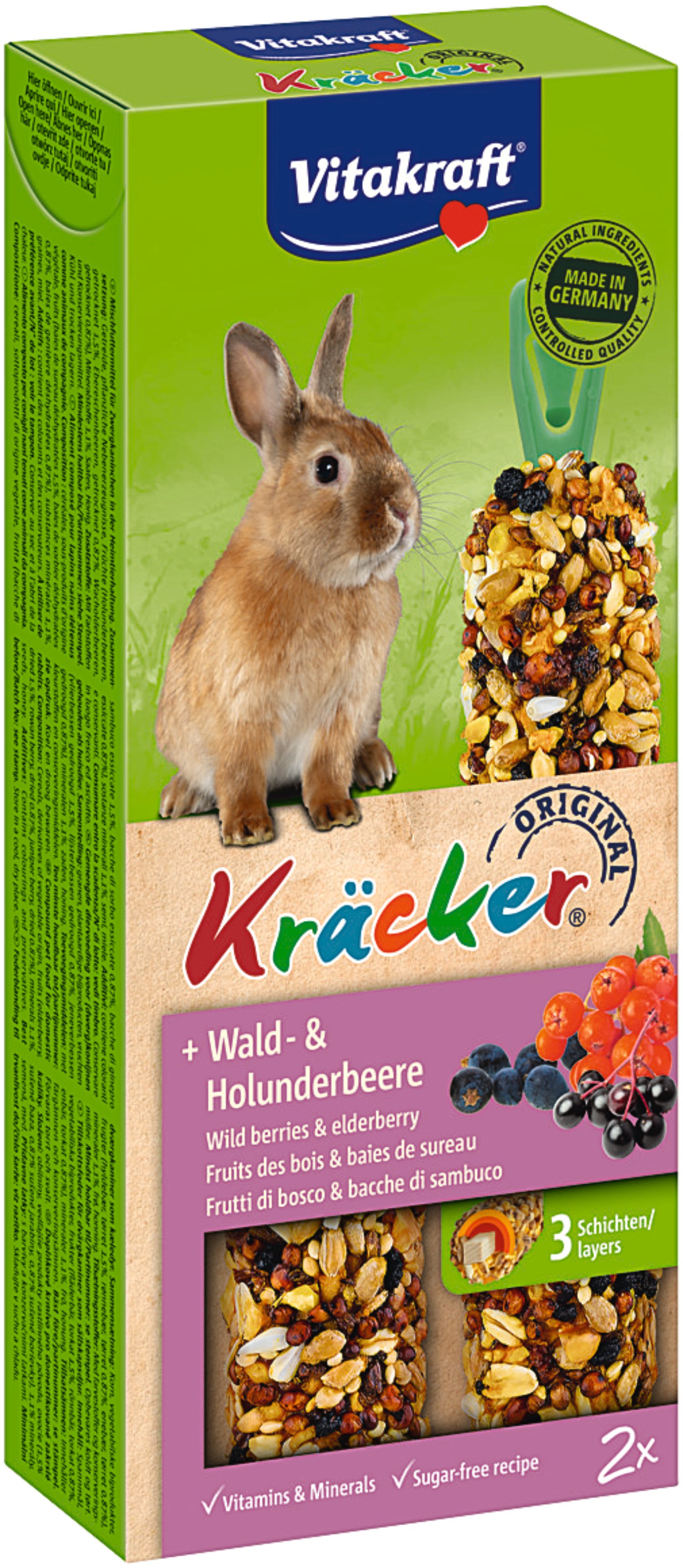 VITAKRAFT Waldbeer Kräcker Zwergkaninchen 2er-Pack