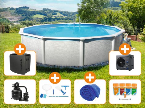 STEINBACH Stahlwandpool-Set Grande Ø 457x135 cm Medium