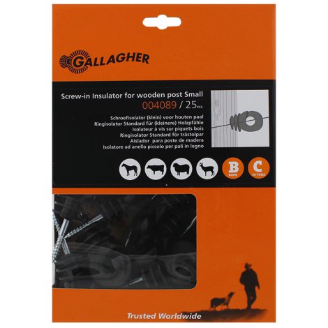 GALLAGHER Ring-Isolator für Litze Schwarz 25 Stk.