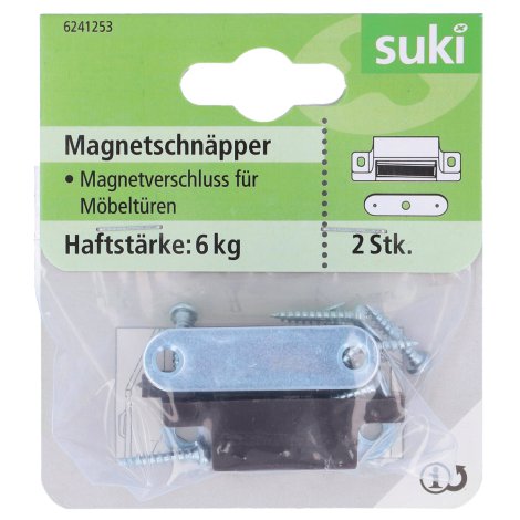 SUKI Magnetschnapper Kunststoff starr 2 Stk. Braun 6 kg