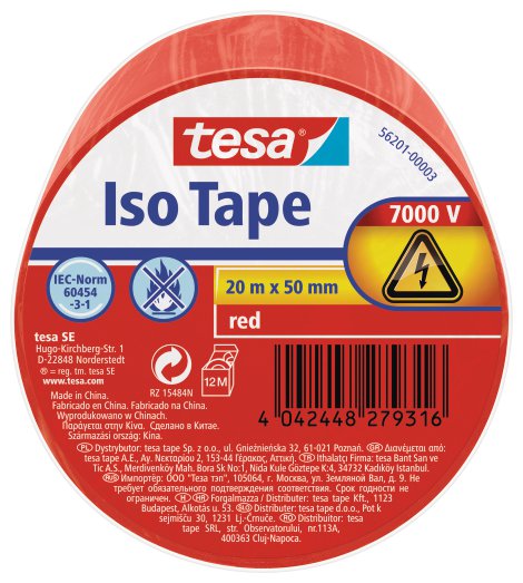 TESA Universalband 20 m x 50 mm rot