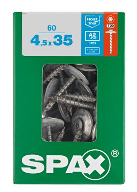 SPAX-Spenglerschraube T-Star vermessingt A2 4,5x35 60 Stk.