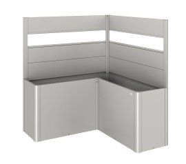 BIOHORT Sichtschutz für Belvedere L-Form mit Acrylglas, Silber-Metallic L150