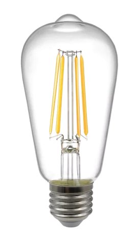GLOBO LED-Birne klar E27 Edison Filament 7W 3000K Warmweiß 6,4x14 cm (⌀xH)