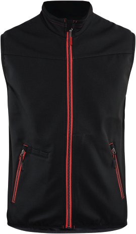BLÅKLÄDER Softshell Weste schwarz/rot L