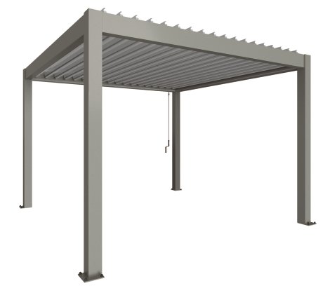 BIOHORT Pergola Quarzgrau/Silber-Metallic 3,5x3,5 m