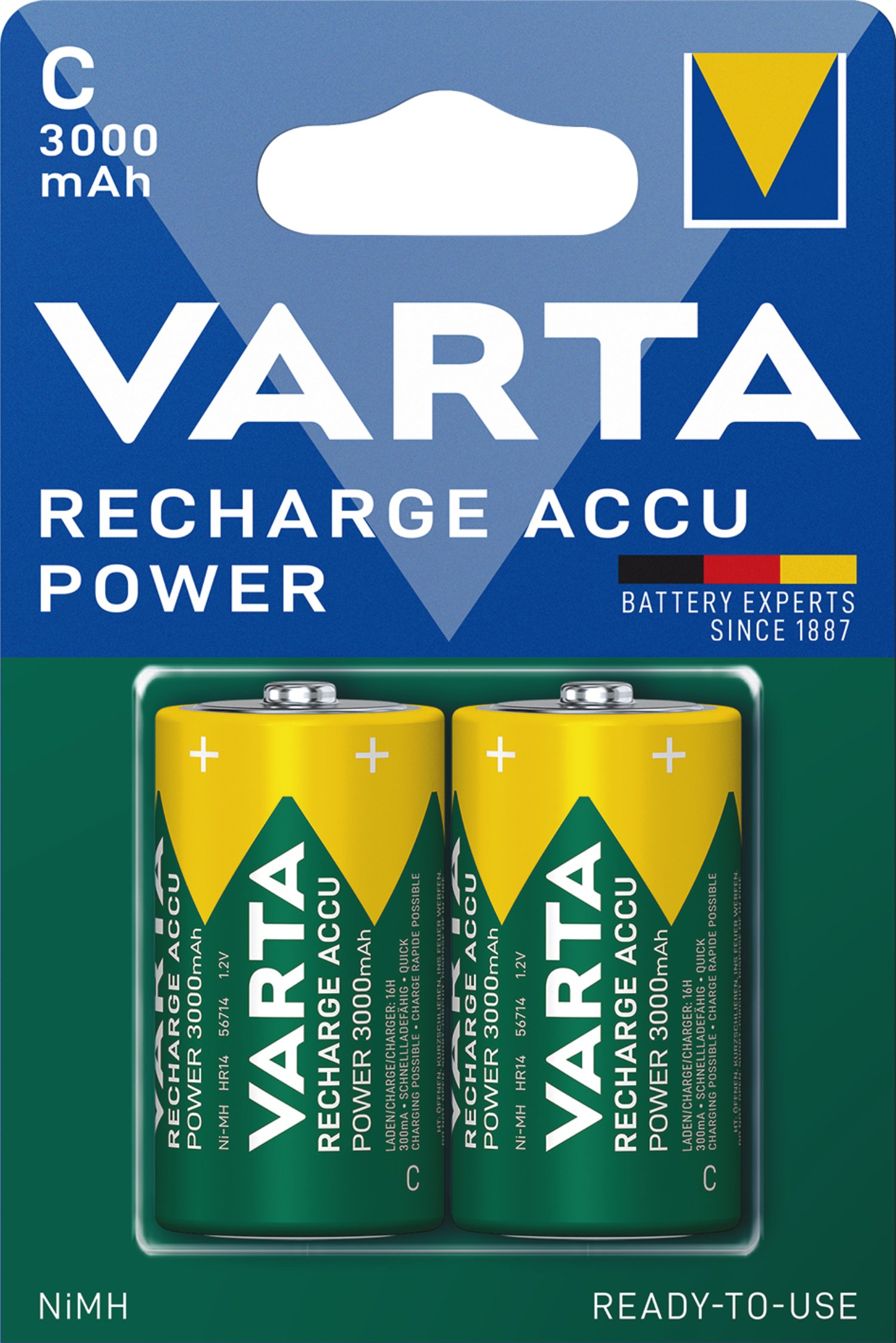 VARTA Recharge Accu Power C Baby NiMH-Akku 3000mAh 2er Pack