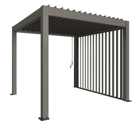 BIOHORT Lamellenseitenwand Quarzgrau-Metallic 3,5 m