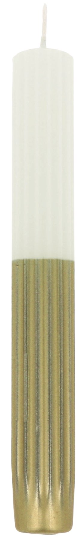 Rillen Tafelkerze Pale Sand/Gold