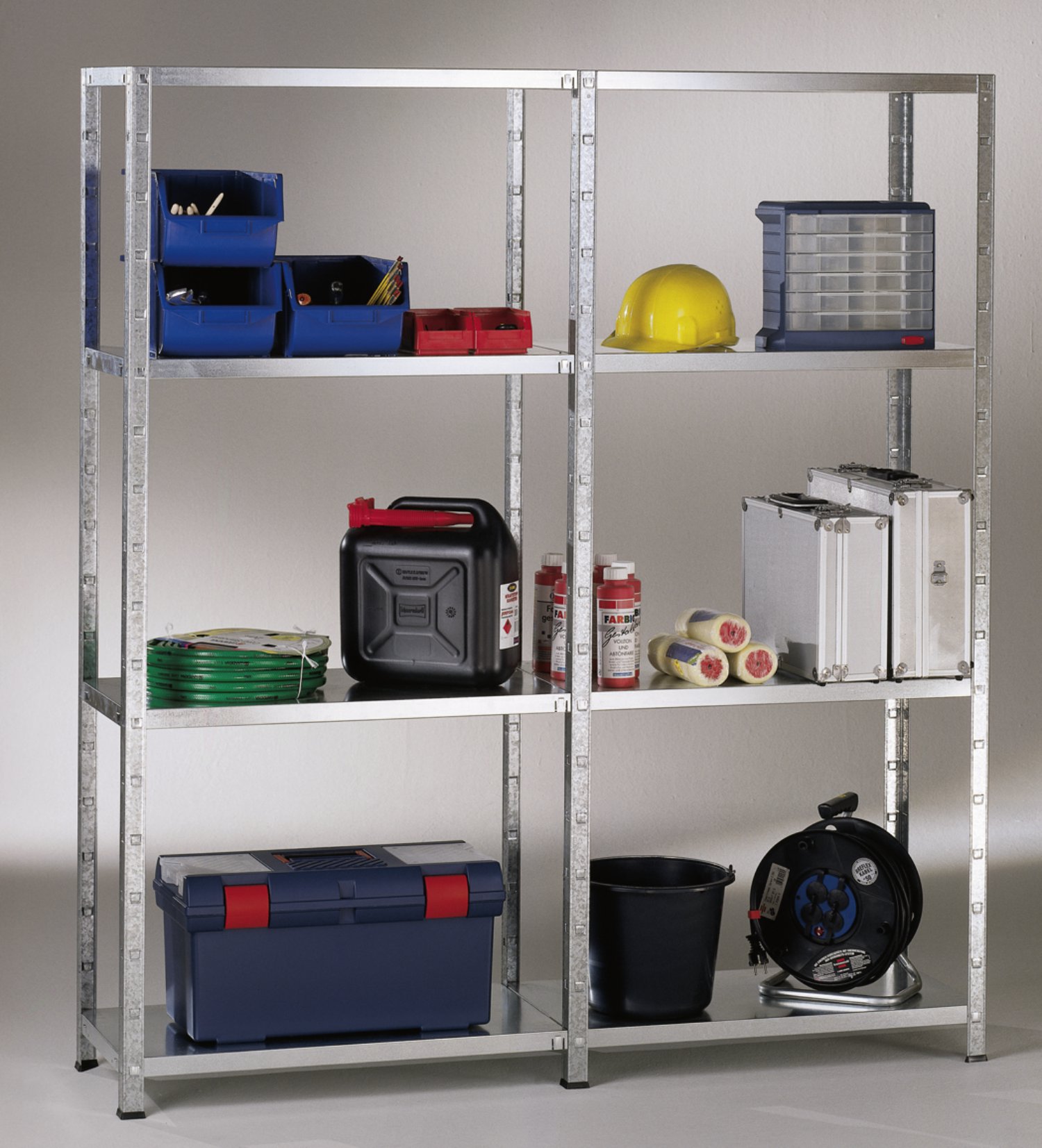 SCHULTE REGALWELT Grund + Anbauregal 8 Böden verzinkt 180x160x50 cm