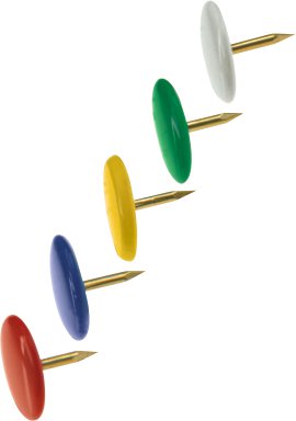 SUKI Heftzwecke Kunststoff 10x7 mm Farblich sortiert