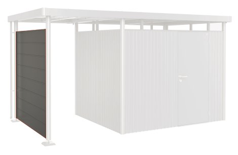 BIOHORT Seitenwand für Seitendach Highline® H3, 197x2,5x181 cm, Quarzgrau-Metallic