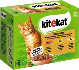 KITEKAT Katzen-Nassfutter Marktmix 12er-Pack je 85 g