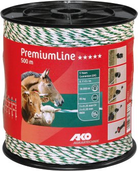 AKO Litze PremiumLine 500 m, 18 km, weiß/grün
