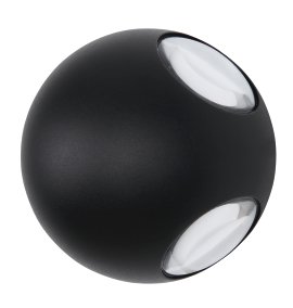 GLOBO LED-Außenwandleuchte Slice Schwarz/Weiß klar 4,5W 3000K ⌀ 11 cm
