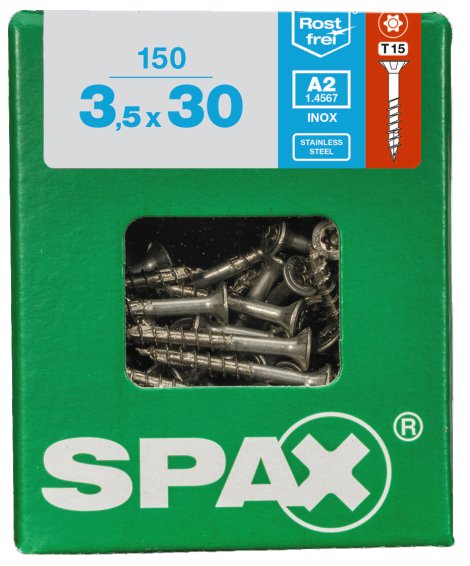 SPAX Schraube A2 Torx 3,5x30 L 150 Stk.