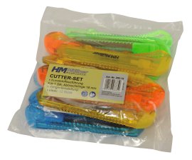 Cutter-Set Kunststoff 12-tlg. 18 mm