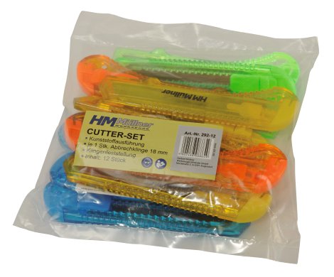 Cutter-Set Kunststoff 12-tlg. 18 mm