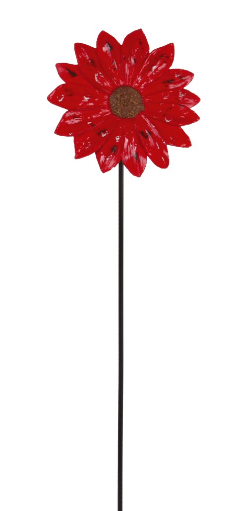 KENT LIVING Gartenstecker Flower Rot 12x95 cm (⌀xH)