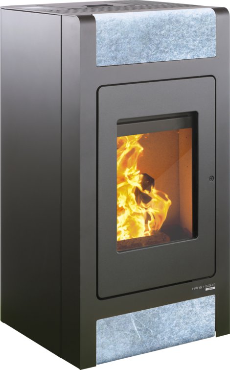 HAAS+SOHN Pelletofen HSP2 Stone Perl-Schwarz/Speckstein