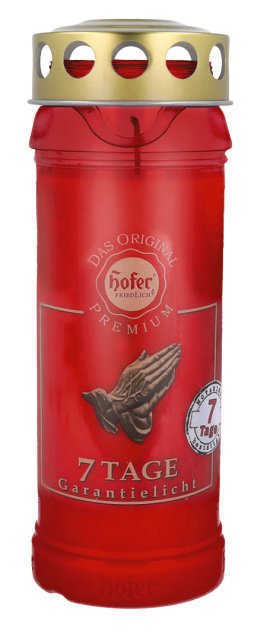 HOFER Garantielicht Premium 7 Tage mit Deckel Rot