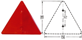 Dreieckrückstrahler rot mit 2 Befestigungslöchern