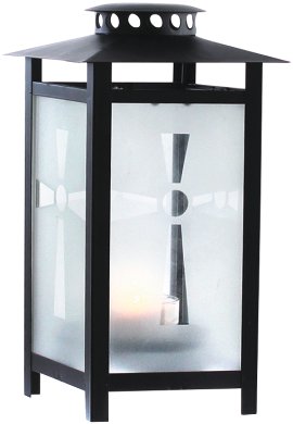 LIENBACHER Grablaterne Schwarz 13,5x13,5x25 cm