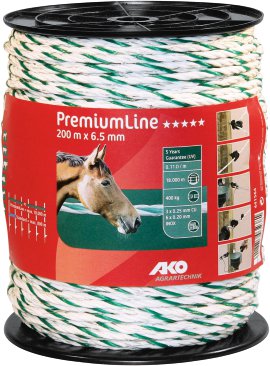 AKO Weidezaunseil PremiumLine Ø 6,5 mm, weiß/grün