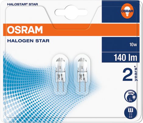 OSRAM Halogenstift Star G4 10W, 2 Stk.