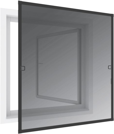 WINDHAGER Insektenschutz Rahmenfenster COOL Anthrazit 140x150 cm