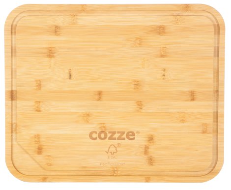 COZZE® Pizzaschneidebrett Bambusholz 43x35x2 cm (LxBxH)