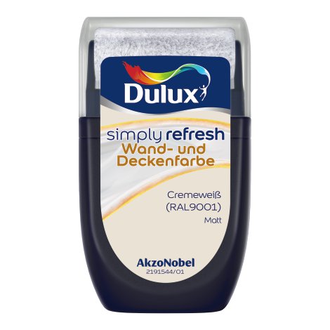 DULUX Simply Refresh Wand und Deckenfarbe Test Cremeweiß 30 ml