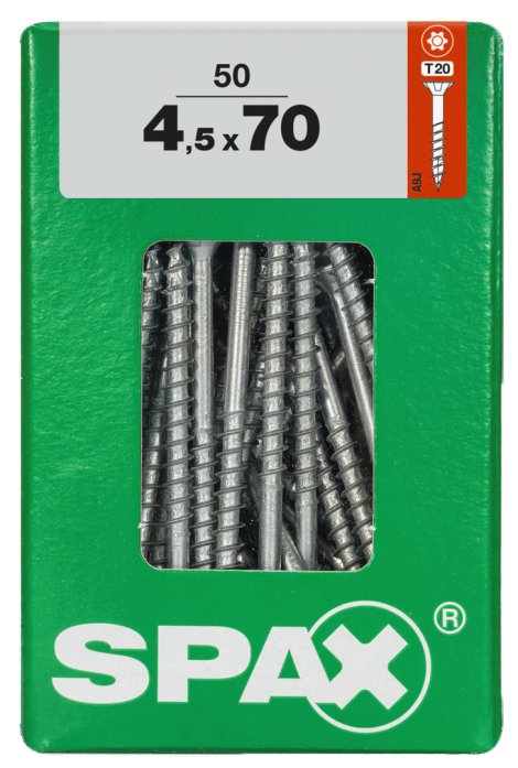 SPAX Schraube Senkkopf TRX 4,5x70 mm L 50 Stk.