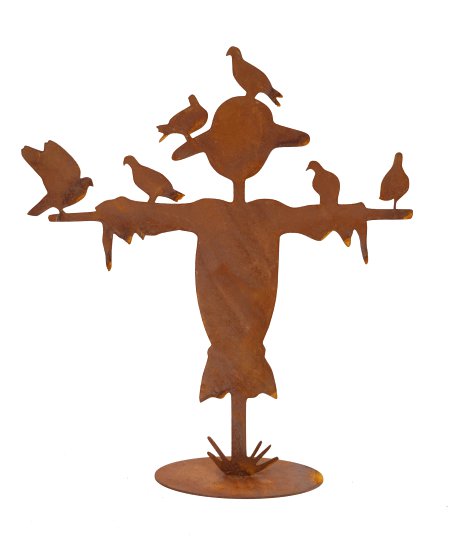 Vogelscheuche auf Bodenplatte 30x26x6 cm