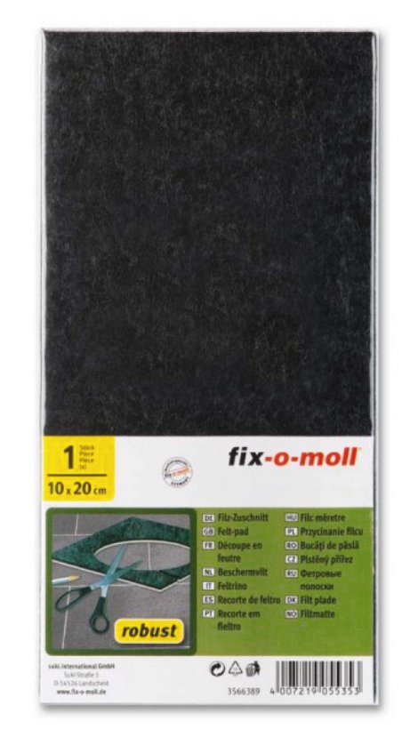 SUKI Filzzuschnitt klebend Grau/Weiß 200x100 mm 1 Stk.