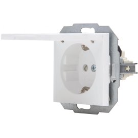 KOPP Unterputz-Schutzkontakt Steckdose Athenis mit Klappdeckel Weiß/Matt