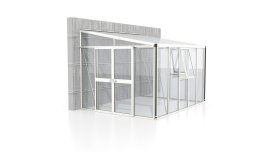 VITAVIA Anlehngewächshaus Helena ESG/HKP 3/10 mm Weiß