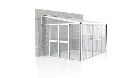 VITAVIA Anlehngewächshaus Helena 8600 ESG 3 mm Weiß