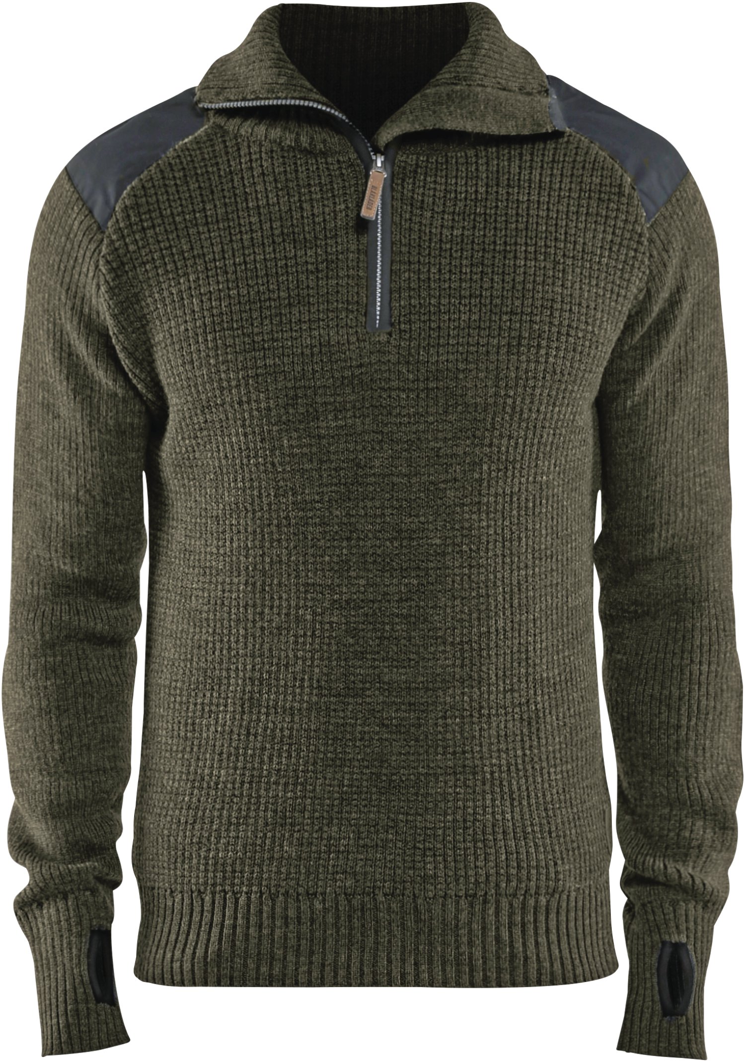 BLÅKLÄDER Wollsweater dunkel-olivgrün/dunkelgrau