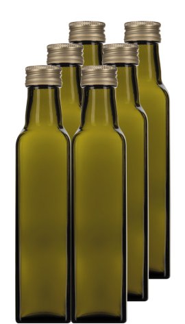 KOSTBARMACHER Flasche Marasca Oliv Verschluss Gold 6x250 ml