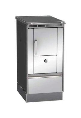 LOHBERGER Holzherd Rega 40 mit Stahlplatte 4,5 kW Edelstahl