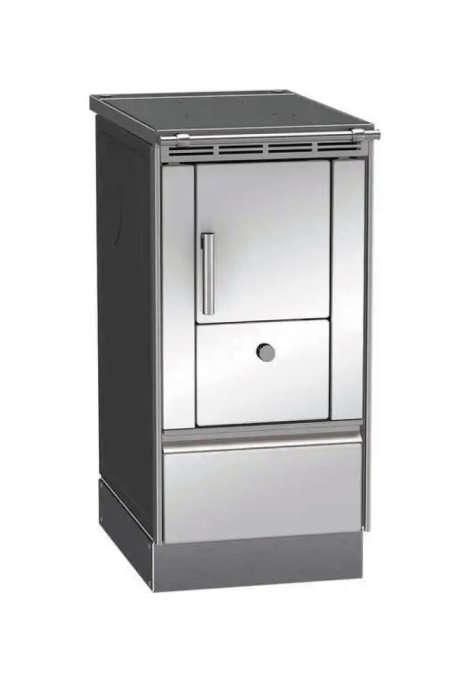 LOHBERGER Holzherd Rega 40 mit Stahlplatte 4,5 kW Edelstahl