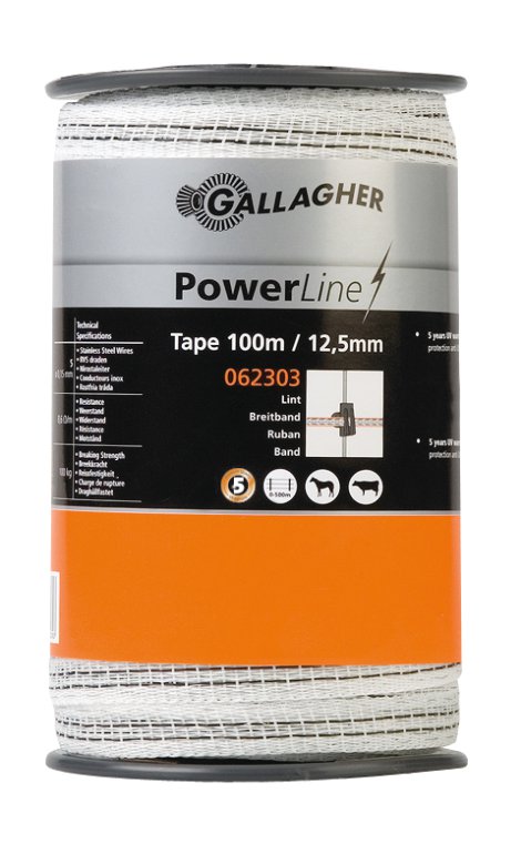 GALLAGHER Breitband Powerline Weiß 100 m, 12,5 mm