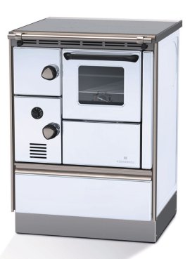 LOHBERGER Holzherd Rega 60 mit Stahlplatte 7,1 kW Weiß