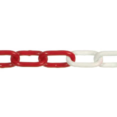 Werksnormkette flach parallel Rot/Weiß 5 mm