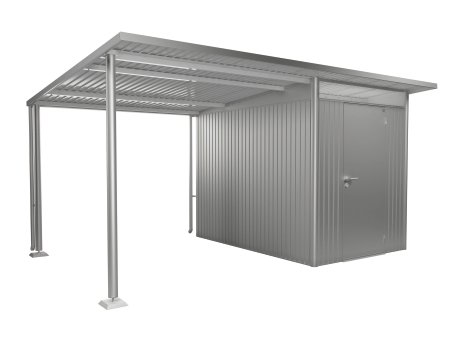 BIOHORT Seitendach für BIOHORT Gerätehaus AvantGarde A3+A7 Silber-Metallic L