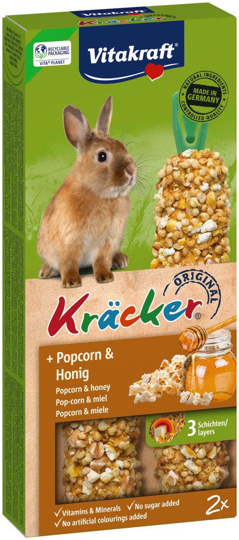 VITAKRAFT Kräcker Zwergkaninchen Popcorn+Honig