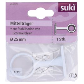 SUKI Mittelhalter Metall Weiß rund Ø 25 mm