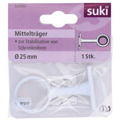 SUKI Mittelhalter Metall Weiß rund Ø 25 mm 1 Stk.
